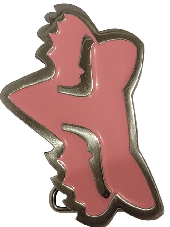 Y2K Vintage Fox Racing Pink Belt Buckle